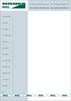 Papier firmowy, Listownik, Drukarnia, Brodnica, Rypin, Golub-Dobrzy, Toru